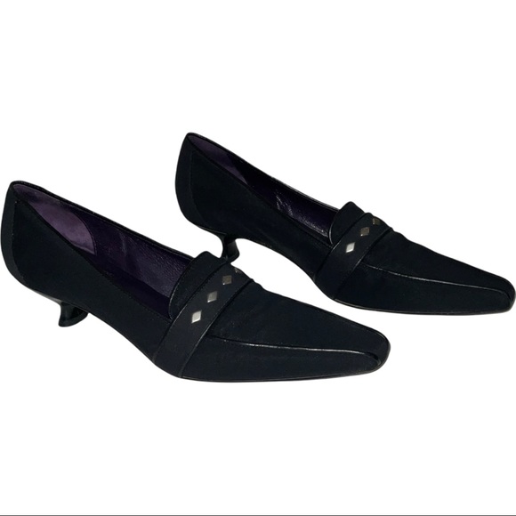 Donald Pliner Italian Black Kitten Heels Size 8.5 - Picture 4 of 12